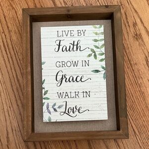 Better Homes And Gardens Live By Faith Wall Art with Leaves Accents